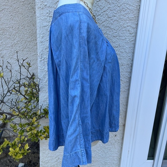 Madwell Denim Flowy Square-Neck Top Women's Size S - Picture 5 of 8